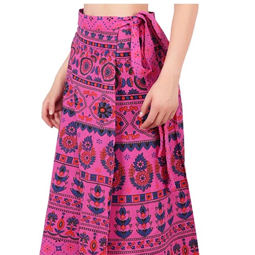 Boho wrap skirt FUSCIA